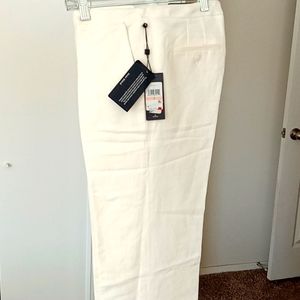 TH white linen blend Trousers